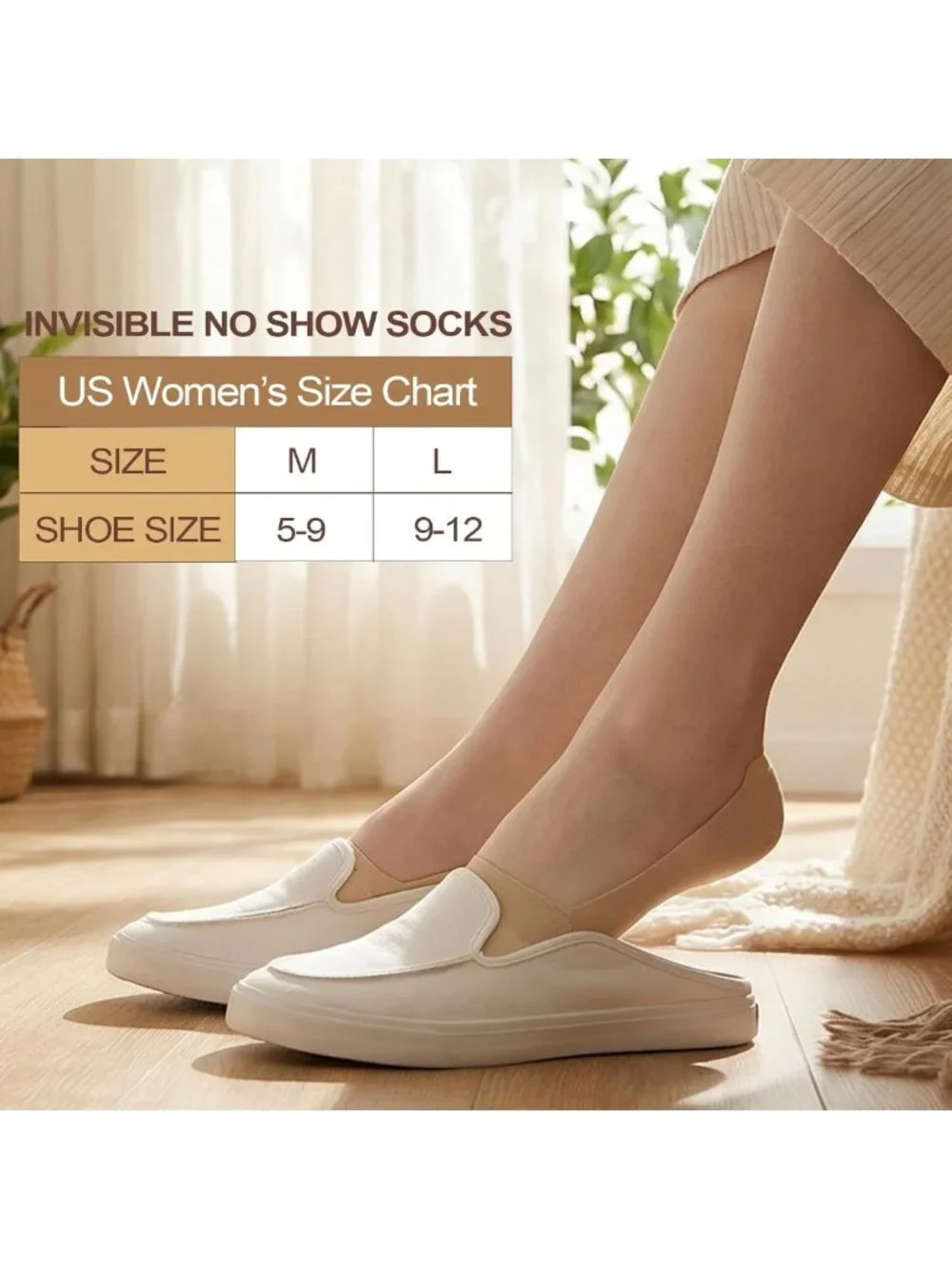 Non-Slip No Show Socks for Women - Thin Invisible Footies for Flats & Heels